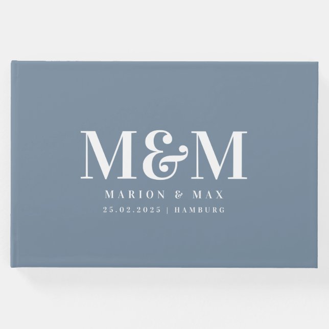 Libro De Visitas Gästebuch Dusty Blue 01 (Anverso)