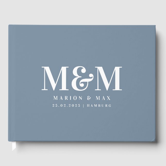 Libro De Visitas Gästebuch Dusty Blue 01 (Anverso)