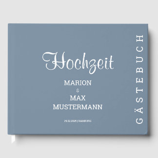 Libro De Visitas Gästebuch Hochzeit Dusty Blue 01