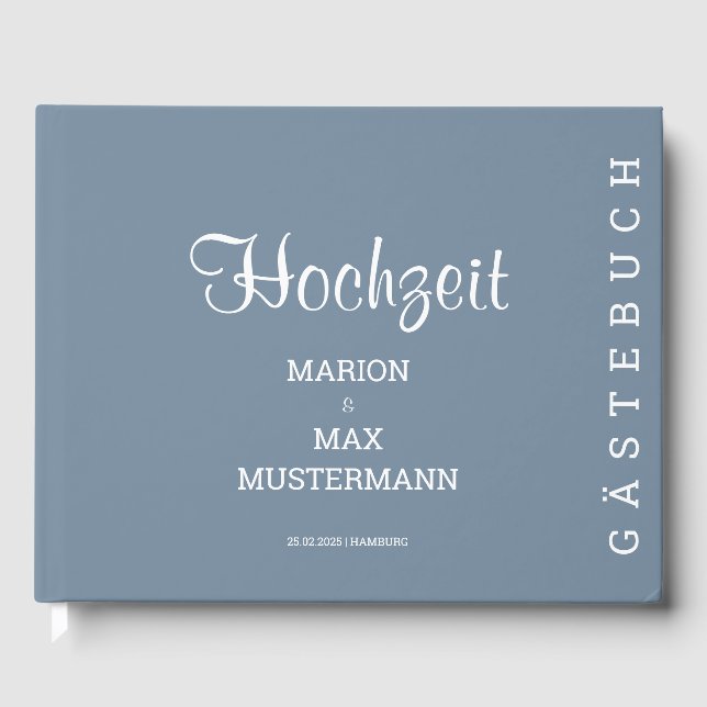 Libro De Visitas Gästebuch Hochzeit Dusty Blue 01 (Anverso)