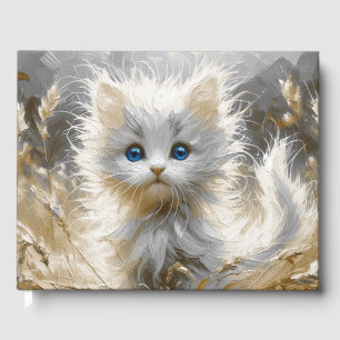 Libro De Visitas Gatito blanco preciado