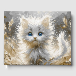Libro De Visitas Gatito blanco preciado