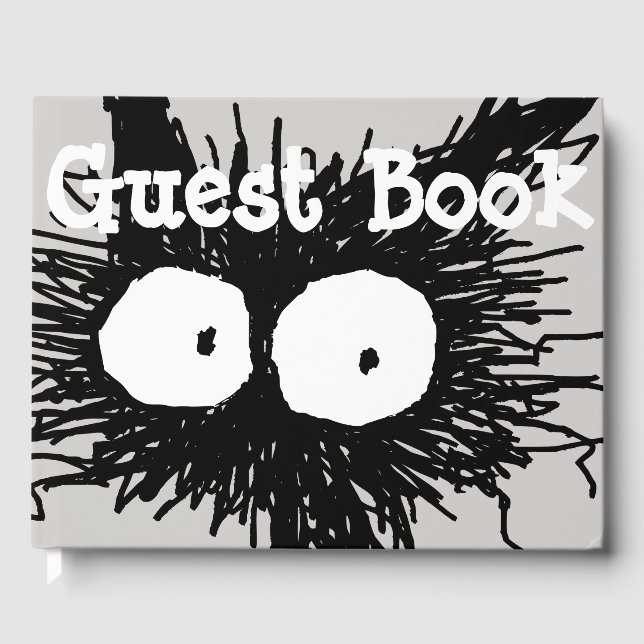 Libro De Visitas Gatito negro sin kempt Gabi (Anverso)