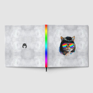 Libro De Visitas Gato con peluca y gafas de sol (Cuadro #5)