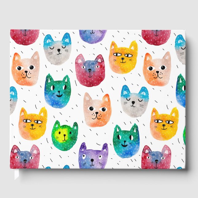 Libro De Visitas Gatos acuarelas y amigos (Anverso)