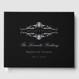 Libro De Visitas [GAZELLE] Elegante Boda monocromo blanco y negro