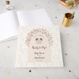 Libro De Visitas Gemelos Caprichosos de Niño Baño Floral LPM26