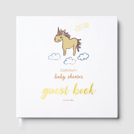 Libro De Visitas Género neutro de Baby Shower de Unicorn