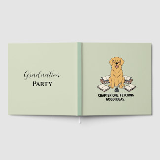 Libro De Visitas Gentle Scholar Dog Graduation Party Green Book