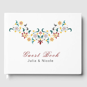 Libro De Visitas Geometría Vintage Intricar Boda De Motif Clásico