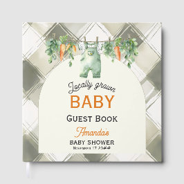 Libro De Visitas Gingham Clothesline Baby Shower de crecimiento loc