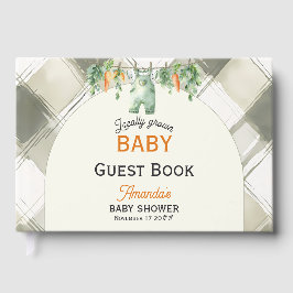 Libro De Visitas Gingham Clothesline Baby Shower de crecimiento loc