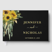 Girasoles Negros Modernos Boda Dorado