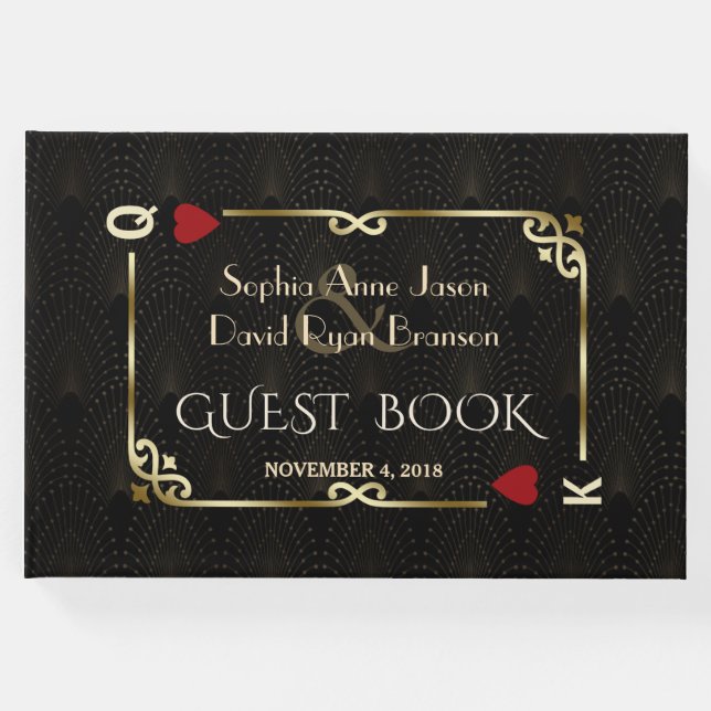 Libro De Visitas Glam Gatsby Casino Las Vegas Poker Boda (Anverso)