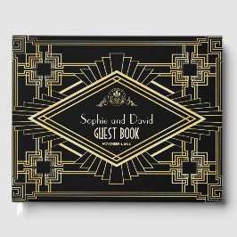 Libro De Visitas Glam Gold Black Great Gatsby Boda