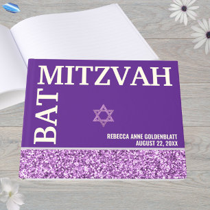 Libro De Visitas Glam Purple Star De David Bat Mitzvah Gold