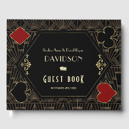 Libro De Visitas Glam Vegas Casino Gold Art Deco Wedding 