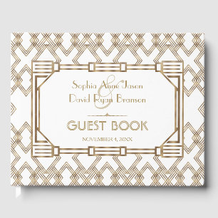 Libro De Visitas Glam White Gold Gran Gatsby Boda