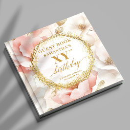 Libro De Visitas Glamoroso Rubor Ivory Gold Birday Guest Book