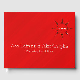 Libro De Visitas Glamour Rojo Simplemente Elegante Personalizado