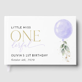 Libro De Visitas Globo púrpura, vegetación, follaje, primer cumplea