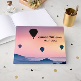 Libro De Visitas Globos aerostáticos en niebla matutina para funera