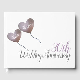 Libro De Visitas Globos con corazón para el 30 aniversario de bodas