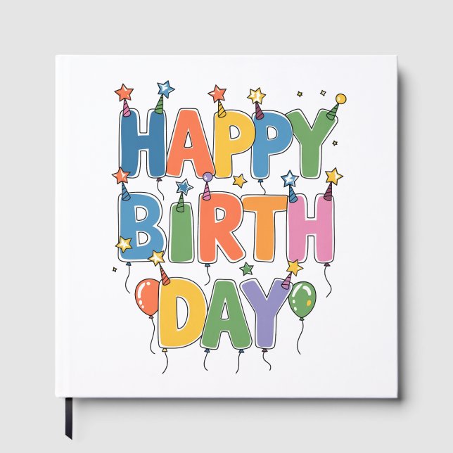 Libro De Visitas Globos de Feliz Cumpleaños (Anverso)