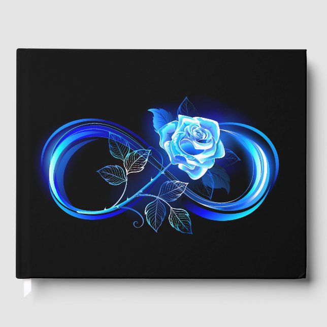 Libro De Visitas Glowing infinity with blue rose (Anverso)