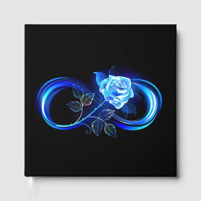 Libro De Visitas Glowing infinity with blue rose (Anverso)
