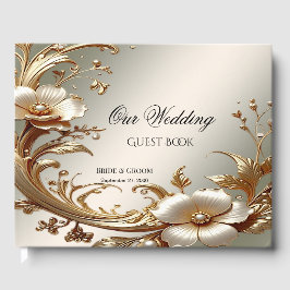 Libro De Visitas Gold Floral Guest Book
