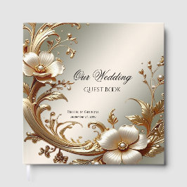 Libro De Visitas Gold Floral Guest Book