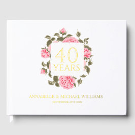 LIBRO  DE VISITAS GOLD WILD ROSE BOUQUET 40º ANIVERSARIO BODA