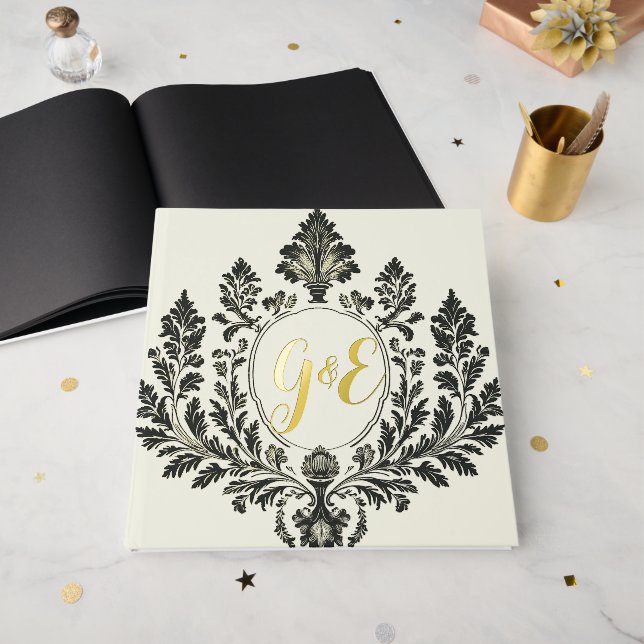 Libro De Visitas Golden Acanthus Elegance, (Anverso Abierto)