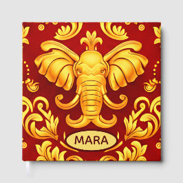 Libro De Visitas Golden Blessings: Personalized Elephant Mara QR   
