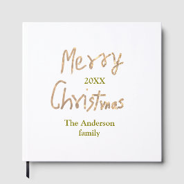 Libro De Visitas Golden glitter merry christmas add family name yea