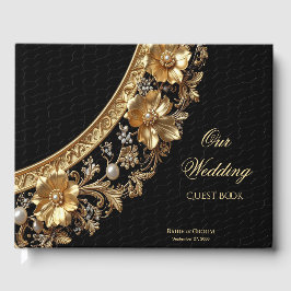 Libro De Visitas Golden Ornate Frame Guest Book