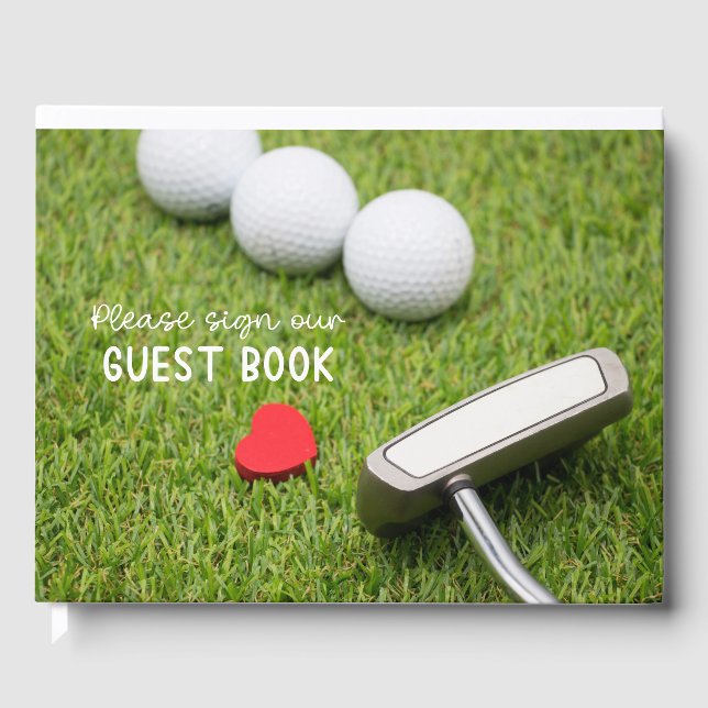 Libro De Visitas Golf Bote de golf para la fiesta de bodas (Anverso)