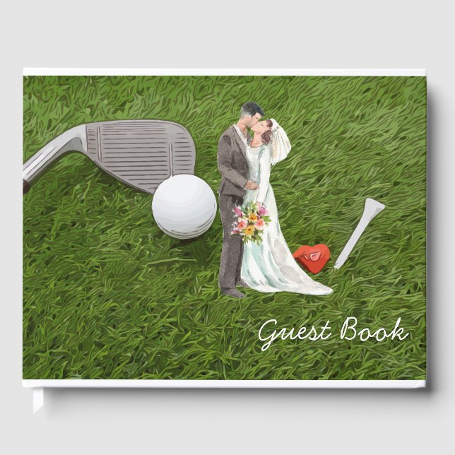 Libro De Visitas Golf Bote de golf y Boda de tee (Anverso)