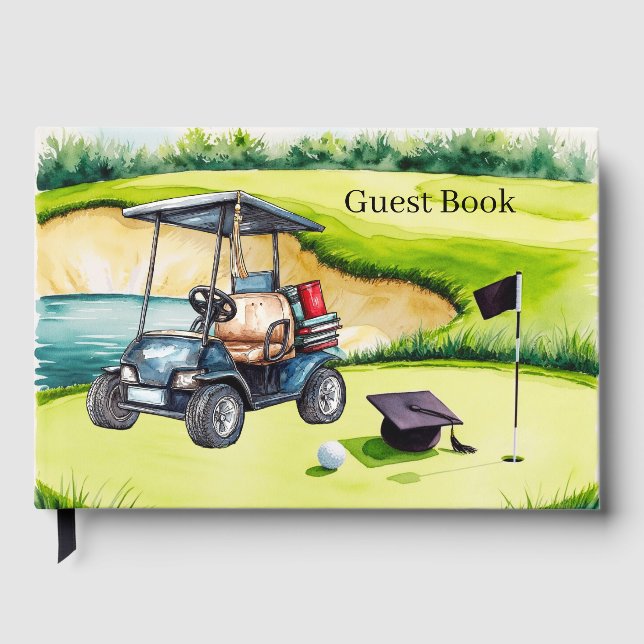 Libro De Visitas Golf Graduación temática para golfista en poner ve