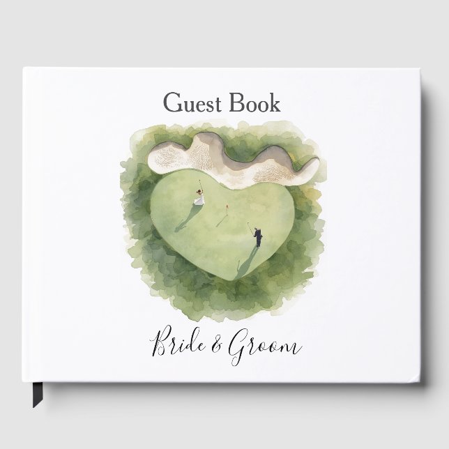 Libro De Visitas Golf Let's Par tee with Bride and Groom Wedding  (Anverso)