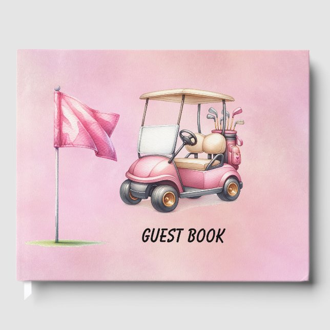 Libro De Visitas Golf Tema rosa (Anverso)