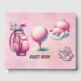 Libro De Visitas Golf Tema rosa