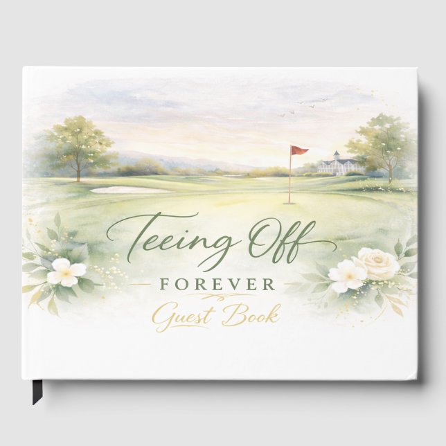 Libro De Visitas Golf Wedding Napkins | Teeing Off Forever Country  (Anverso)