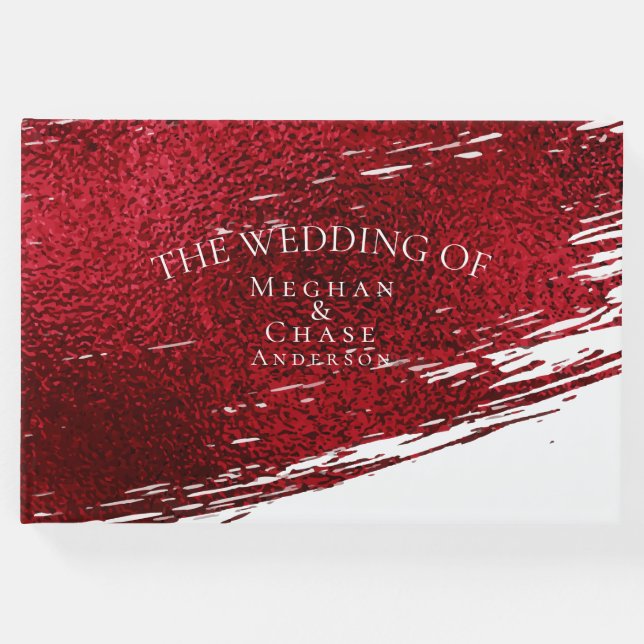 Libro De Visitas Golpe de pincel de Crimson negrita (Anverso)