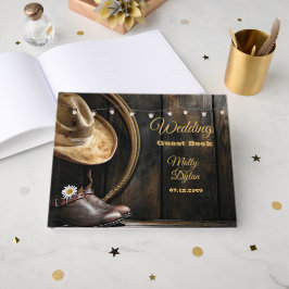 Libro De Visitas Gorra de Boots en el País, Boda de Madera de Barn