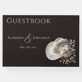 Libro De Visitas Gorra de vaca blanca con flores