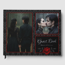 Libro De Visitas Gothic Black Damask Rose Wedding