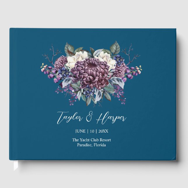 Libro De Visitas Gótico estético oscuro Boda Bouquet (Anverso)