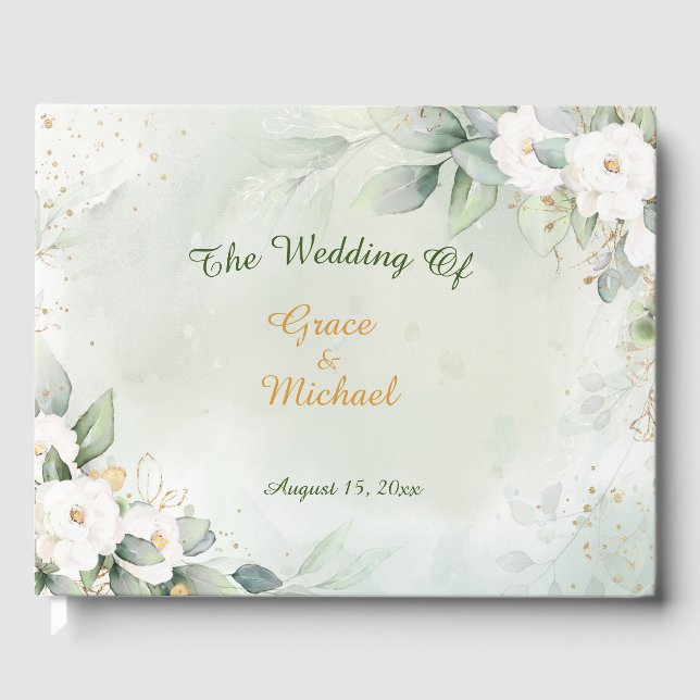 Libro De Visitas Graceful Greenery Wedding (Anverso)